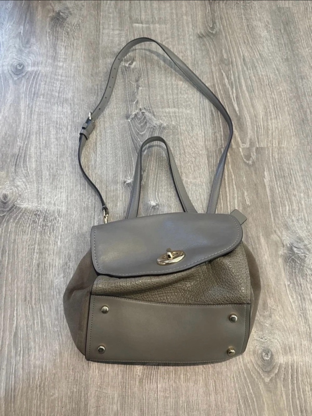 Coach Grey Convertible Shoulder Bag - Stylish Everyday Carry